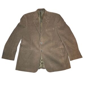 Lauren Ralph Lauren Medium Brown 100% Cotton Corduroy Two Button Blazer Size 44R